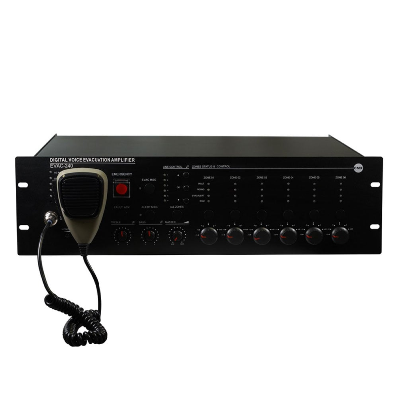 Підсилювач-контролер CMX EVAC-240, 6 зон, 19“ Підсилювач-контролер CMX EVAC-240, 6 зон, 19“