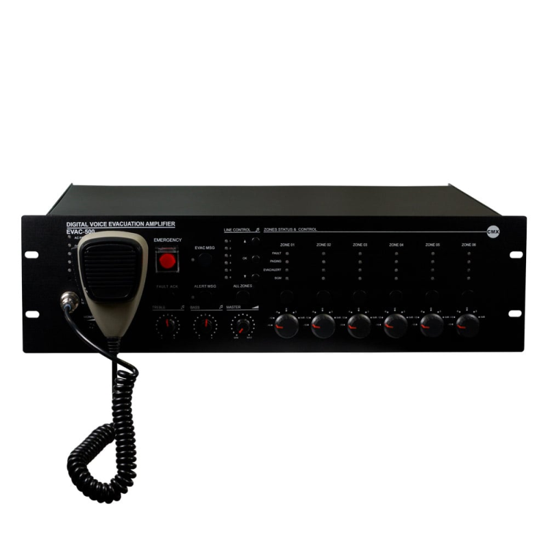 Підсилювач-контролер CMX EVAC-500, 6 зон, 19“ Підсилювач-контролер CMX EVAC-500, 6 зон, 19“