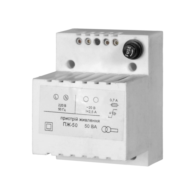 Блок живлення трансформаторний Trinix 50 Вт з кріпленням на DIN-рейку Блок живлення трансформаторний Trinix 50 Вт з кріпленням на DIN-рейку