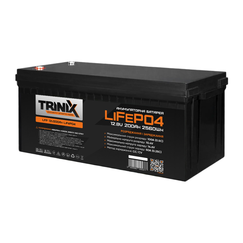 Акумуляторна батарея літій-залізо-фосфатна 12В 200А*год Trinix LFP 12V200Ah LiFePO4 Акумуляторна батарея літій-залізо-фосфатна 12В 200А*год Trinix LFP 12V200Ah LiFePO4