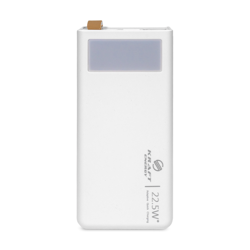 Повербанк 20000mAh Power Bank Kraft KPB-2320FCL White 22.5W QC3.0 LED-ліхтар Повербанк 20000mAh Power Bank Kraft KPB-2320FCL White 22.5W QC3.0 LED-ліхтар