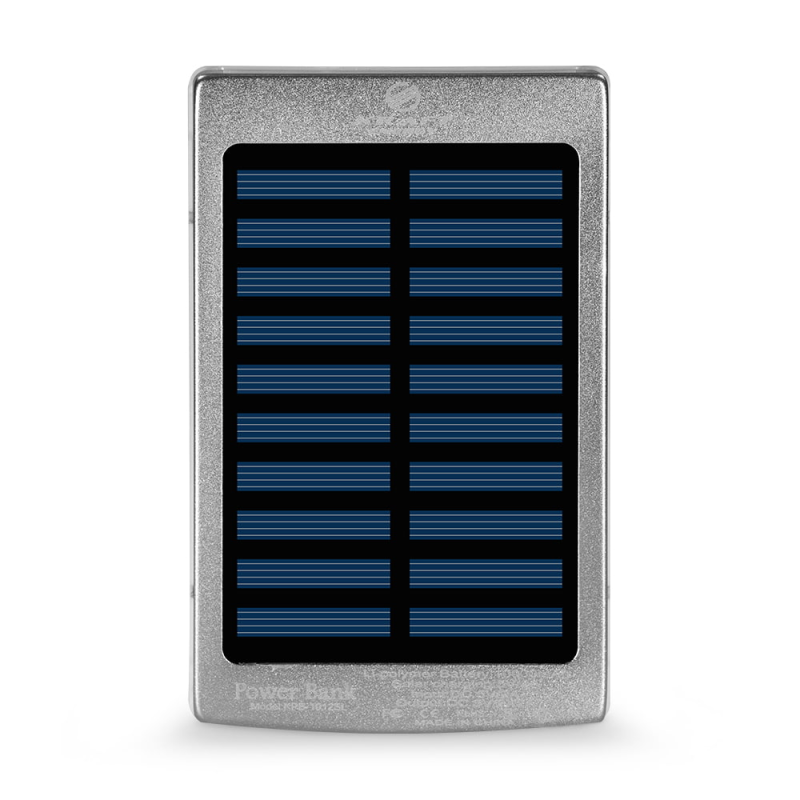 Повербанк з сонячною панеллю 10000mAh Power Bank Kraft KPB-1012SL Silver LED-ліхтар Повербанк з сонячною панеллю 10000mAh Power Bank Kraft KPB-1012SL Silver LED-ліхтар