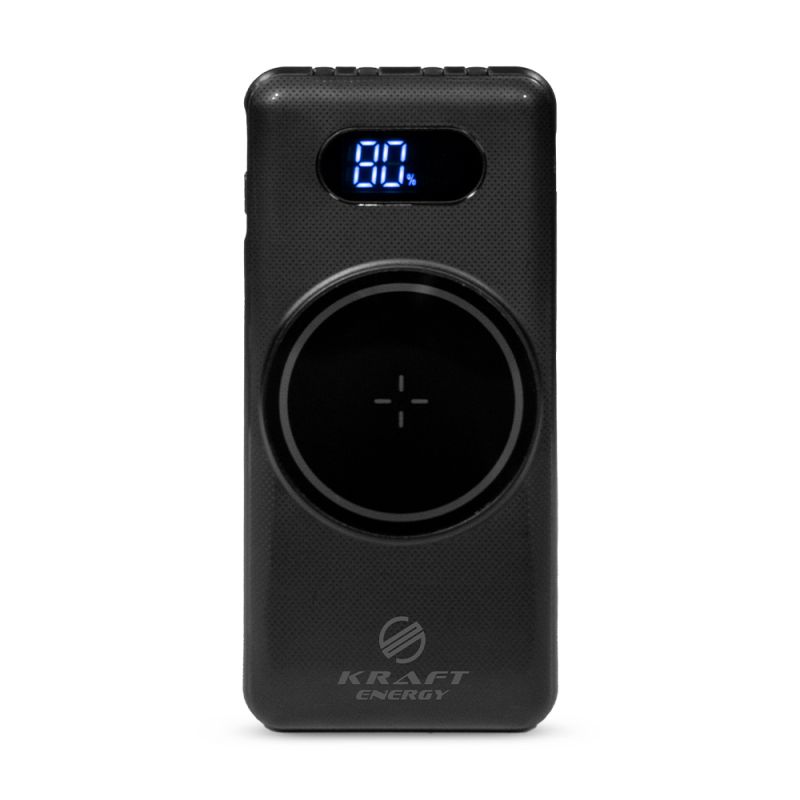 Повербанк 10000mAh Power Bank Kraft KPB-1110W Black бездротова зарядка Повербанк 10000mAh Power Bank Kraft KPB-1110W Black бездротова зарядка