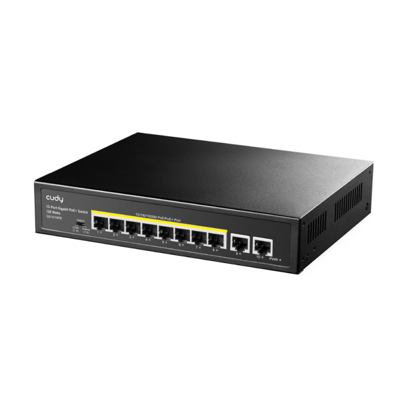PoE-комутатор 10-портовий некерований Cudy GS1010PE 8 портів PoE+ гігабітний 120W PoE-комутатор 10-портовий некерований Cudy GS1010PE 8 портів PoE+ гігабітний 120W