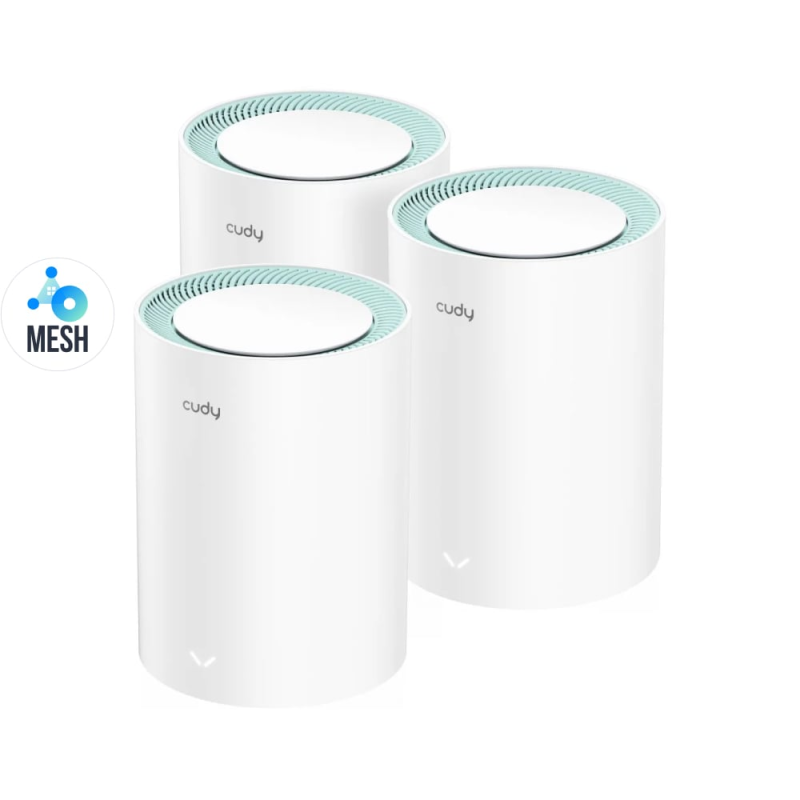 Маршрутизатор WiFi Mesh-система WiFi 5 Cudy M1300 (3-Pack) 3 штуки дводіапазонні гігабітні AC1200 Маршрутизатор WiFi Mesh-система WiFi 5 Cudy M1300 (3-Pack) 3 штуки дводіапазонні гігабітні AC1200