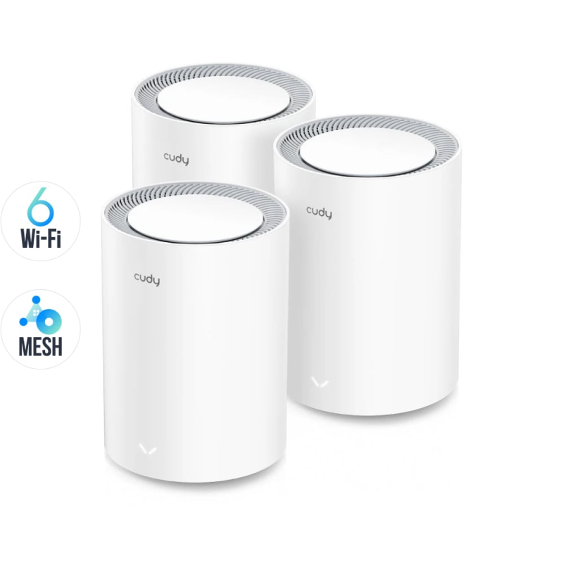 Маршрутизатор WiFi Mesh-система WiFi 6 Cudy M1800 (3-Pack) 3 штуки дводіапазонні гігабітні AX1800 Маршрутизатор WiFi Mesh-система WiFi 6 Cudy M1800 (3-Pack) 3 штуки дводіапазонні гігабітні AX1800