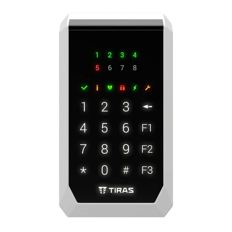 Клавіатура Tiras K-PAD8 Black на 8 індикаторів зон Клавіатура Tiras K-PAD8 Black на 8 індикаторів зон