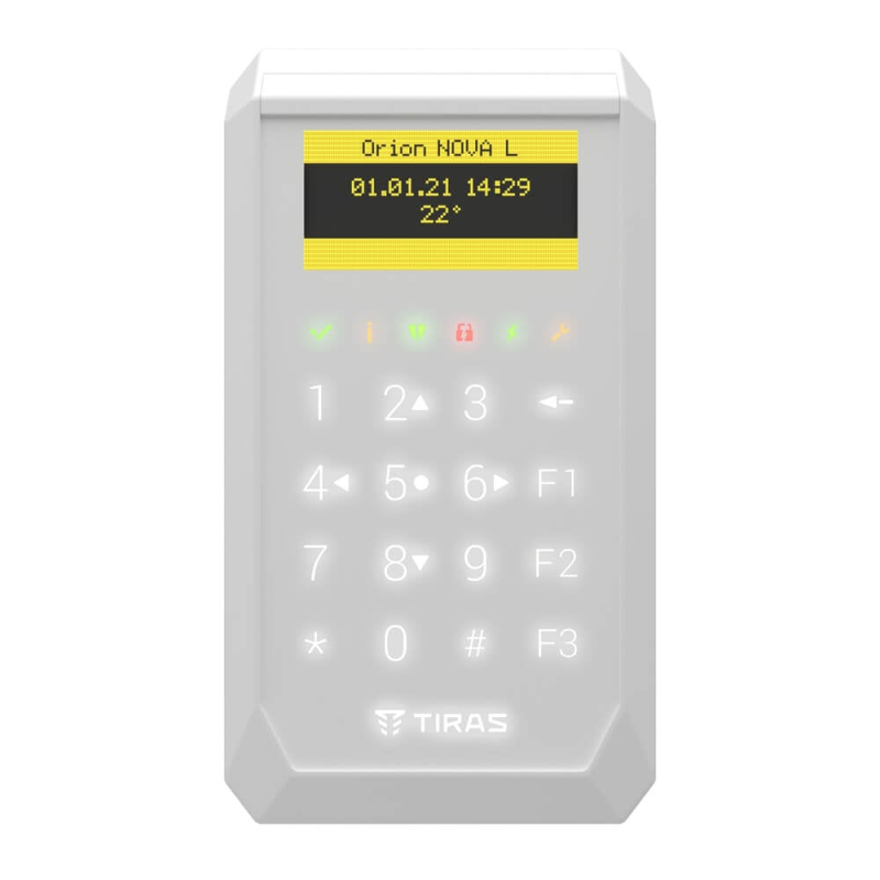 Клавіатура Tiras K-PAD OLED+ White з OLED-дисплеєм та вбудованим зчитувачем NFC/Mifare Клавіатура Tiras K-PAD OLED+ White з OLED-дисплеєм та вбудованим зчитувачем NFC/Mifare