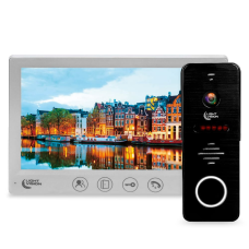 Комплект відеодомофона Light Vision: домофон 7“ AMSTERDAM FHD White та відеопанель RIO FHD Black