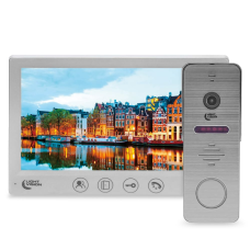 Комплект відеодомофона Light Vision: домофон 7“ AMSTERDAM FHD White та відеопанель RIO FHD Grey