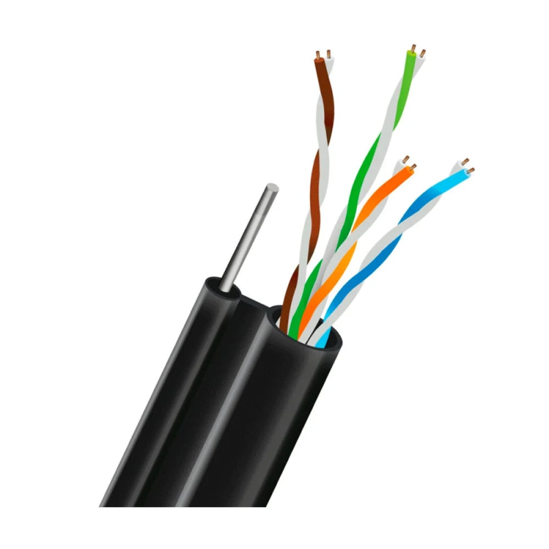 Кабель вита пара UTP CAT5E CCA 0.51mm LDPE Outdoor + дріт Trinix 305m Кабель вита пара UTP CAT5E CCA 0.51mm LDPE Outdoor + дріт Trinix 305m