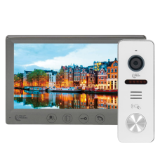 Комплект відеодомофона Light Vision: відеодомофон 7“ AMSTERDAM FHD Grey та відеопанель 2Mp White