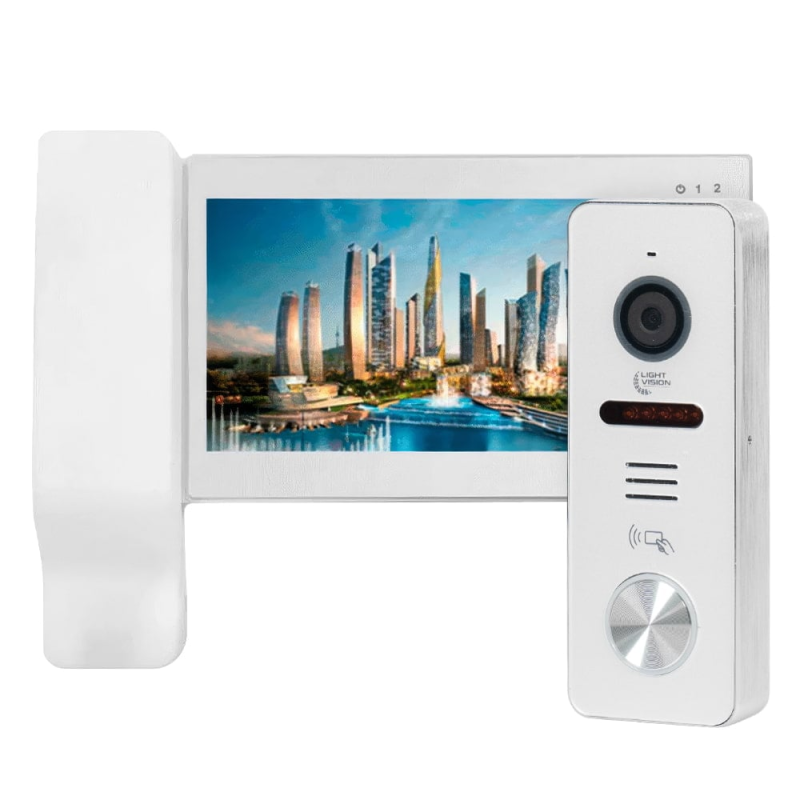 Комплект відеодомофона Light Vision: відеодомофон 7“ SEOUL та відеопанель 2Mp White