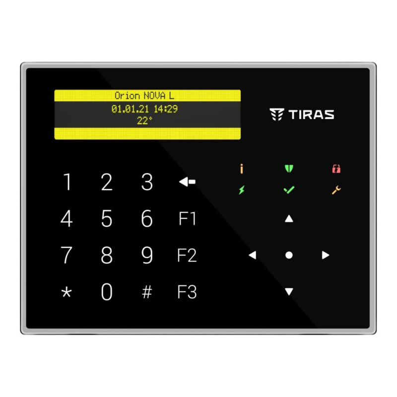 Клавіатура Tiras K-GLCD+ Black з OLED-дисплеєм та зчитувачем NFC/Mifare Клавіатура Tiras K-GLCD+ Black з OLED-дисплеєм та зчитувачем NFC/Mifare