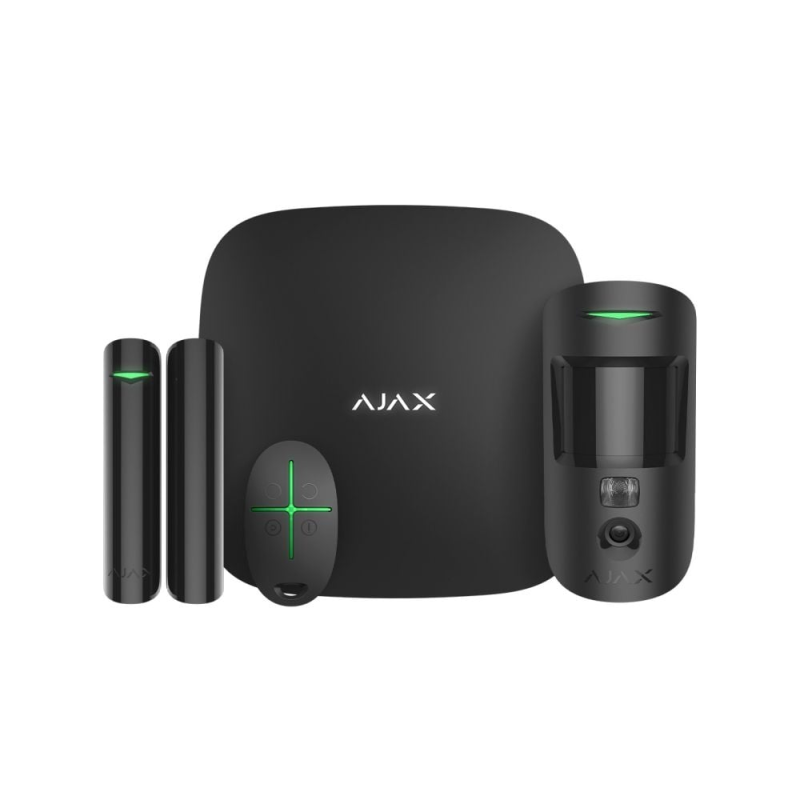 Комплект бездротової охоронної сигналізації Ajax StarterKit Cam HDR Black з 2G, Ethernet, фотоверифікацією тривог Комплект бездротової охоронної сигналізації Ajax StarterKit Cam HDR Black з 2G, Ethernet, фотоверифікацією тривог