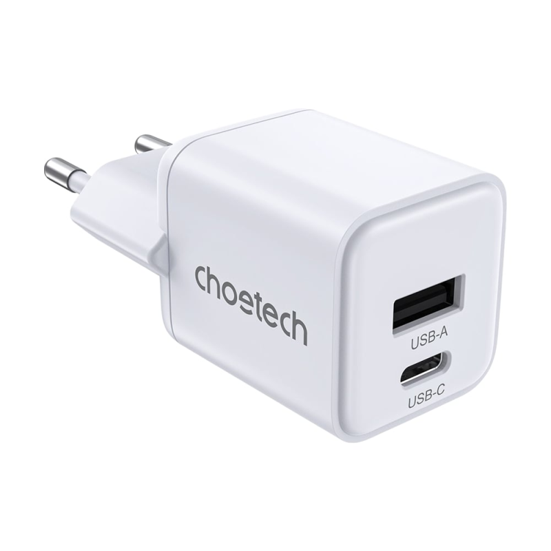 Мережевий зарядний пристрій Choetech PD5012 mini PD30W GAN A+C White Мережевий зарядний пристрій Choetech PD5012 mini PD30W GAN A+C White
