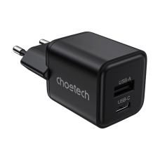 Мережевий зарядний пристрій Choetech PD5012 mini PD30W GAN A+C Black