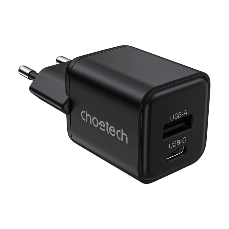 Мережевий зарядний пристрій Choetech PD5012 mini PD30W GAN A+C Black Мережевий зарядний пристрій Choetech PD5012 mini PD30W GAN A+C Black