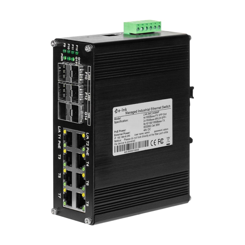 PoE-комутатор 14-портовий керований L2+ E-LINK ETH-IMC2408MP гігабітний з 8 портами PoE, 240W PoE-комутатор 14-портовий керований L2+ E-LINK ETH-IMC2408MP гігабітний з 8 портами PoE, 240W