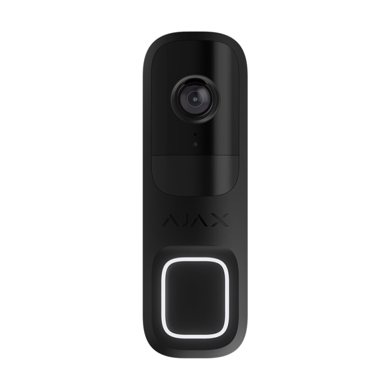 Відеодзвінок з WiFi 4Mp Ajax DoorBell Black із вбудованим штучним інтелектом та ІЧ датчиком руху Відеодзвінок з WiFi 4Mp Ajax DoorBell Black із вбудованим штучним інтелектом та ІЧ датчиком руху