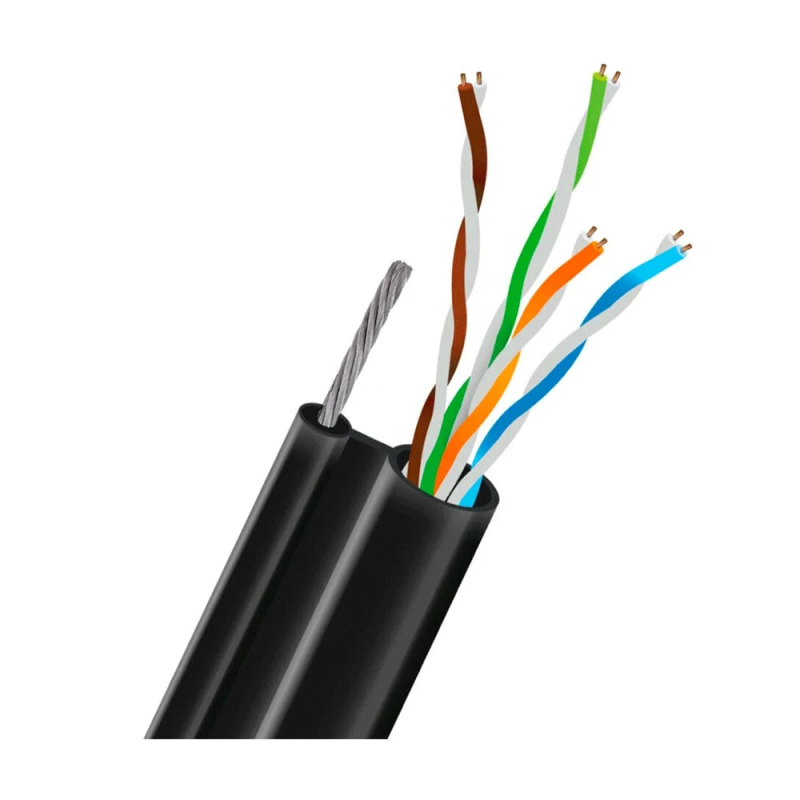 Кабель вита пара UTP CAT5E CU 0.51mm LDPE Outdoor + трос Trinix 305m Кабель вита пара UTP CAT5E CU 0.51mm LDPE Outdoor + трос Trinix 305m